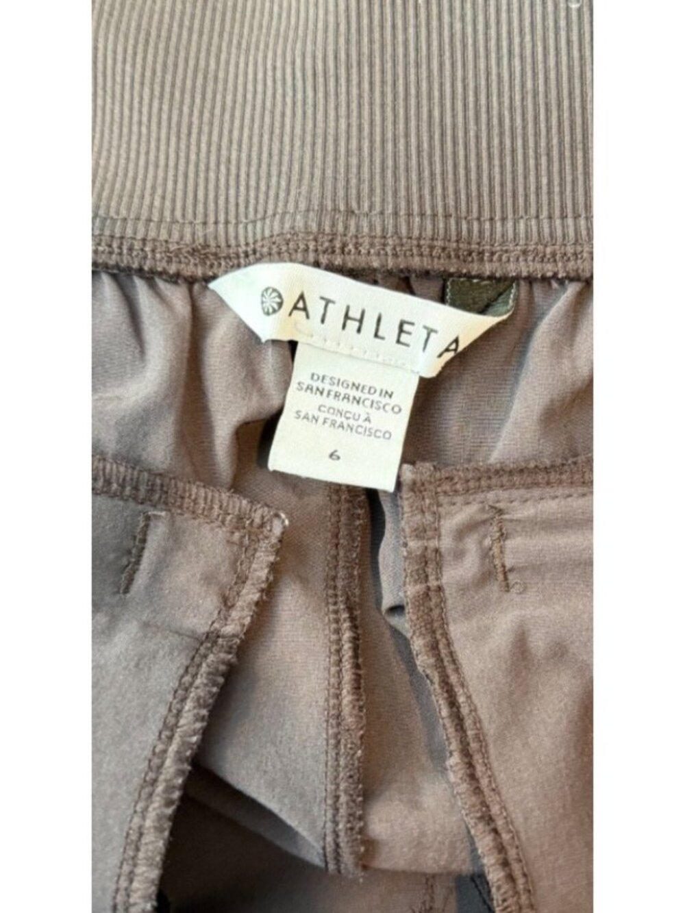 Athleta Women's Brooklyn Ankle Pant Mid Rise Size 6 Brown Elastic Waist Pull On - Picture 4 of 5